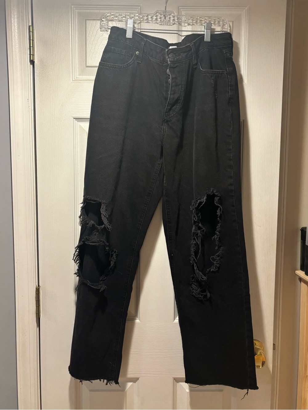 Black Distressed Women's  Jeans